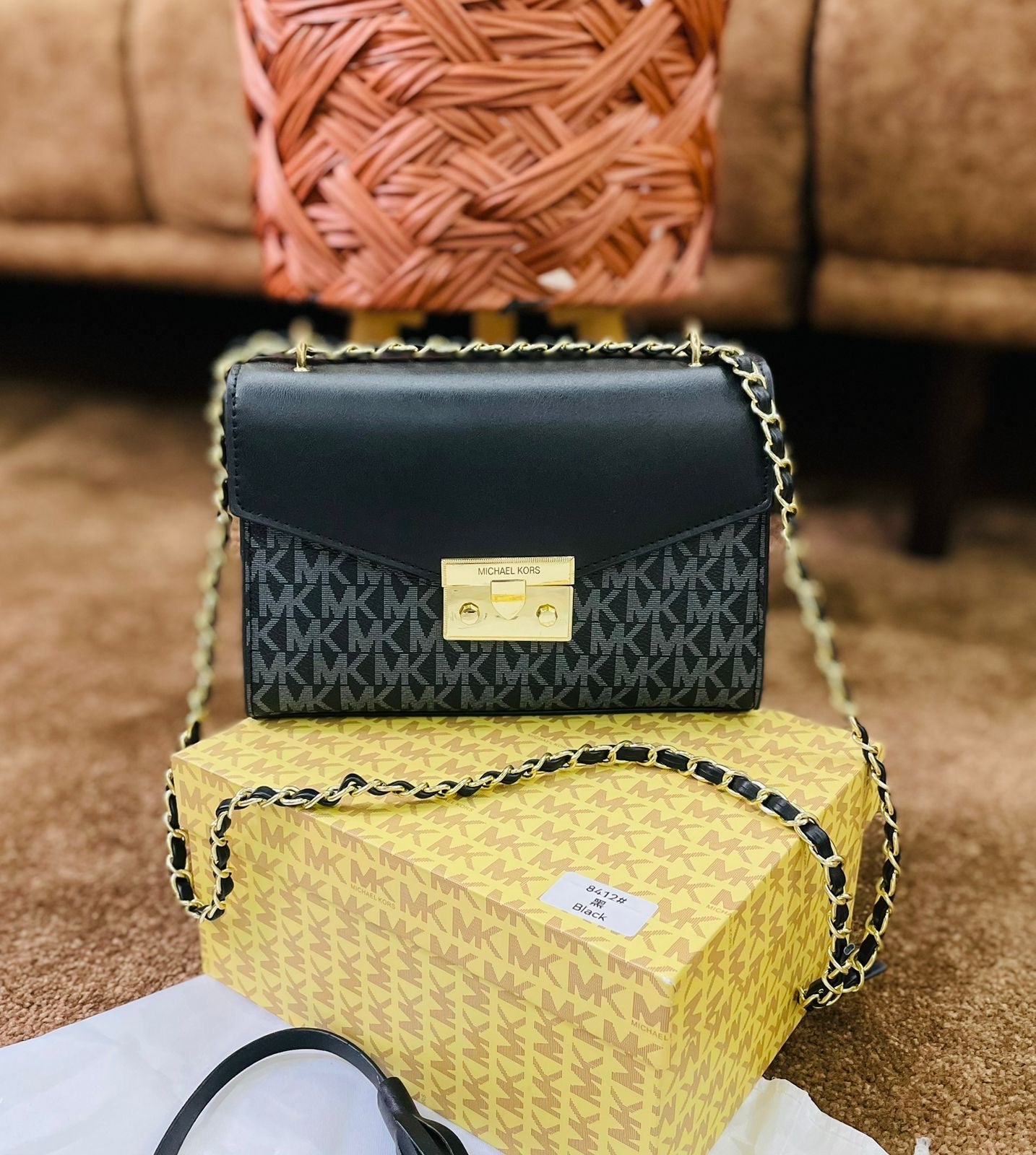 Michael Kors Rose Medium Logo Shoulder Bag