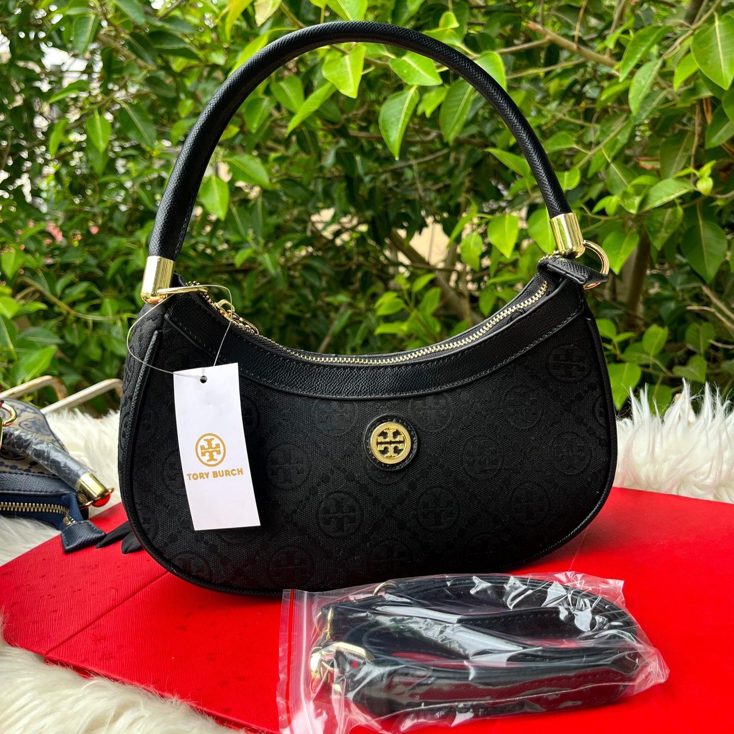 Tory Burch Inspired Cross Shoulder Bag (Black)