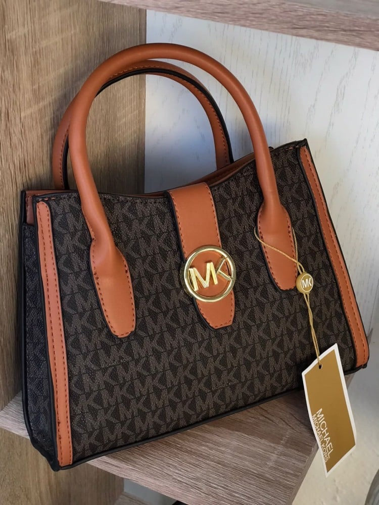 Michael Kors Gabby Signature Satchel Handbag in Brown