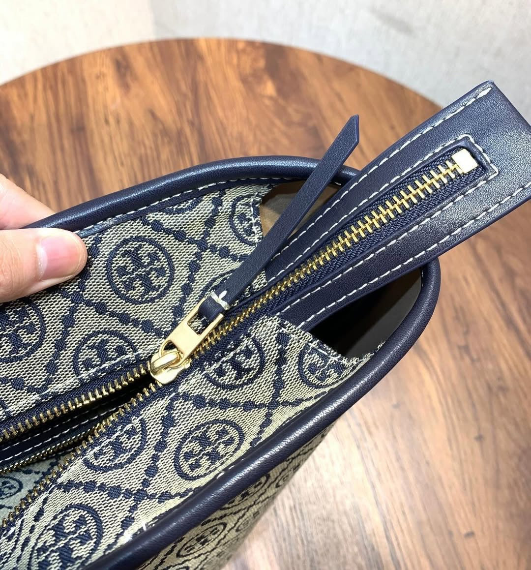 Tory Burch T Monogram Tote Bag in Blue