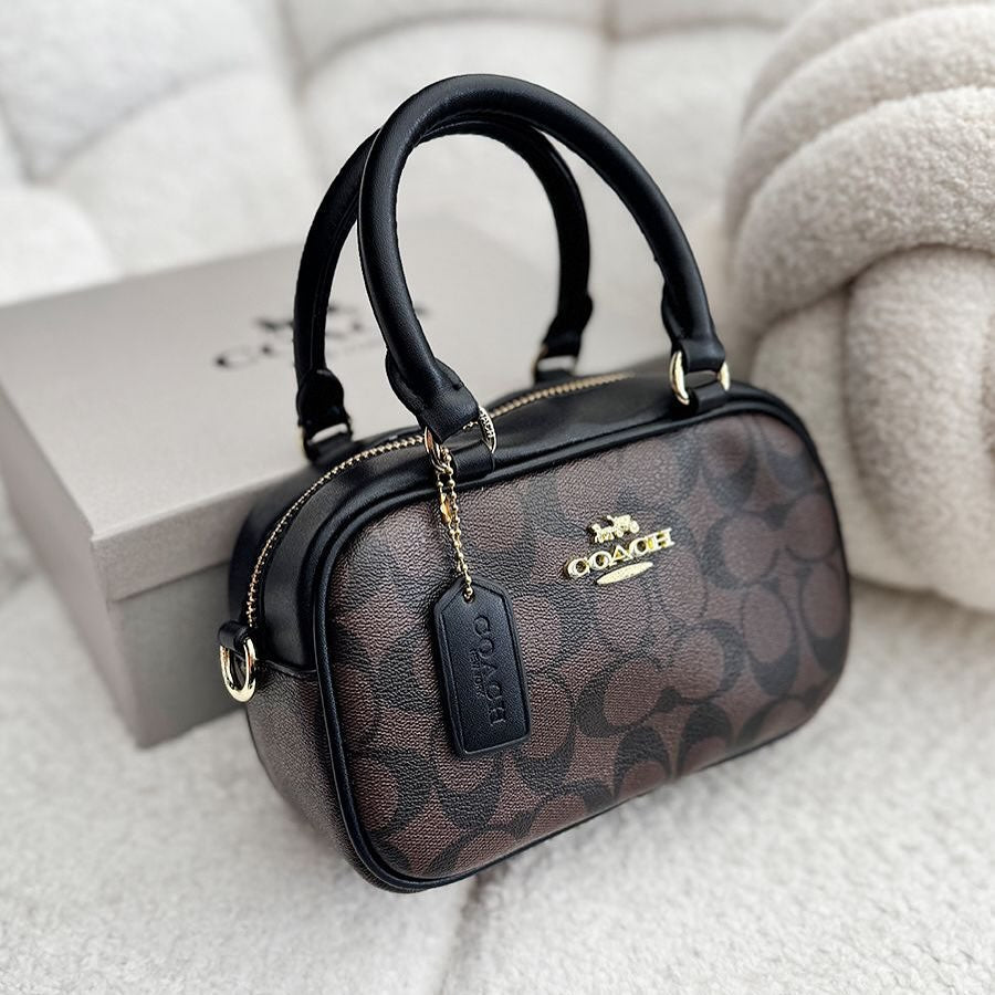 Coach Satchel Crossbody Bag in Brown Signature Canvas