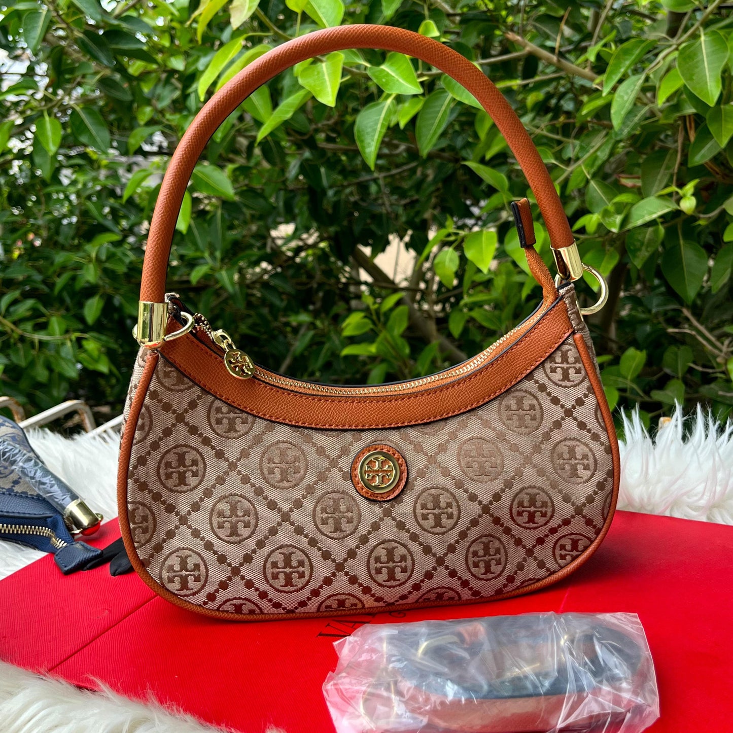 Tory Burch Inspired Cross Shoulder Bag (Bronze)