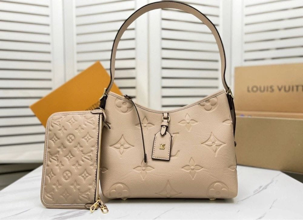 Louis Vuitton CarryAll PM Tote Bag In Creme Leather Design
