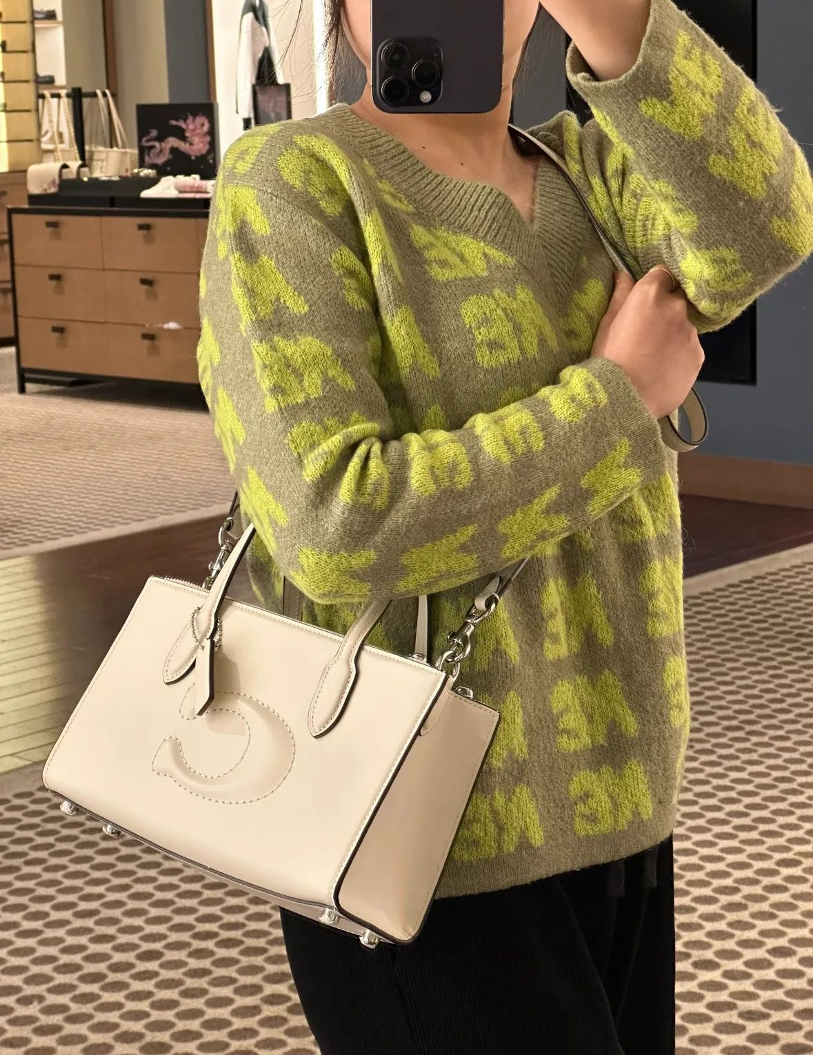 Coach Nina Mini Tote Bag in White