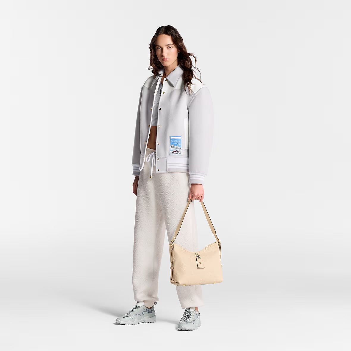 Louis Vuitton CarryAll PM Tote Bag In Creme Leather Design