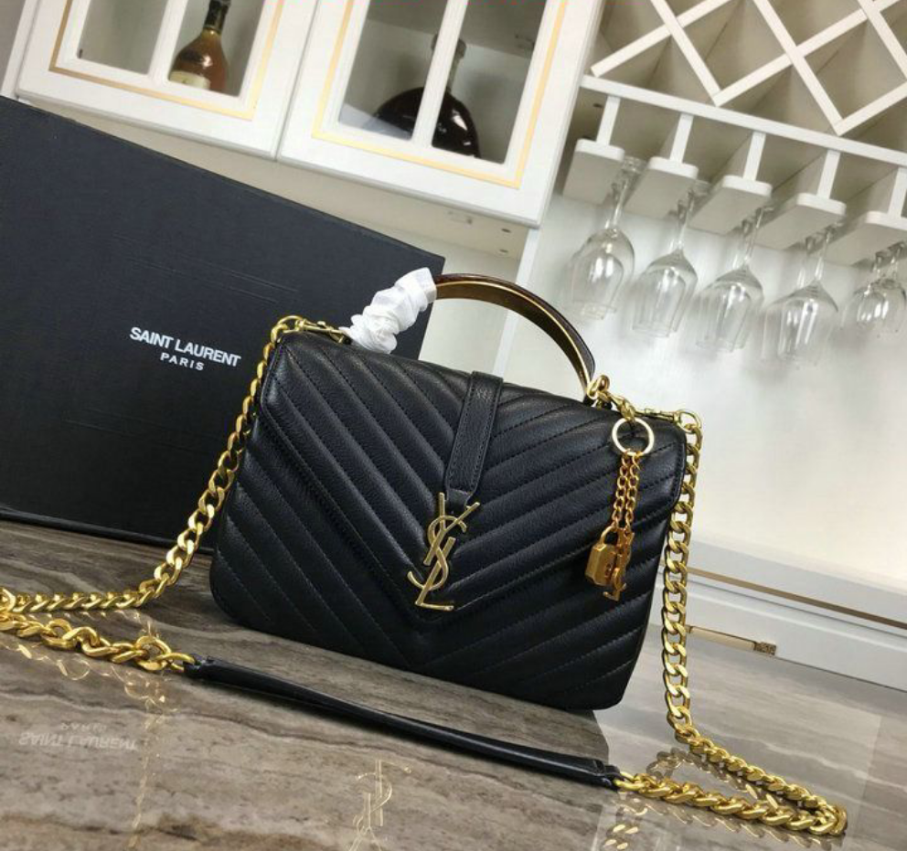 YSL College Chevron-quilted lamb leather Crossbody Bag