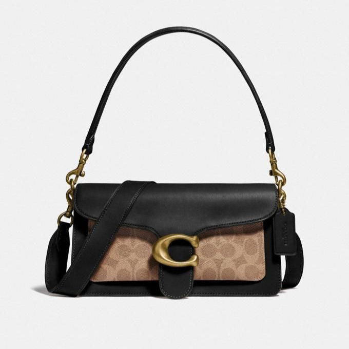COACH Tabby 26 Black and Beige Canvas Design