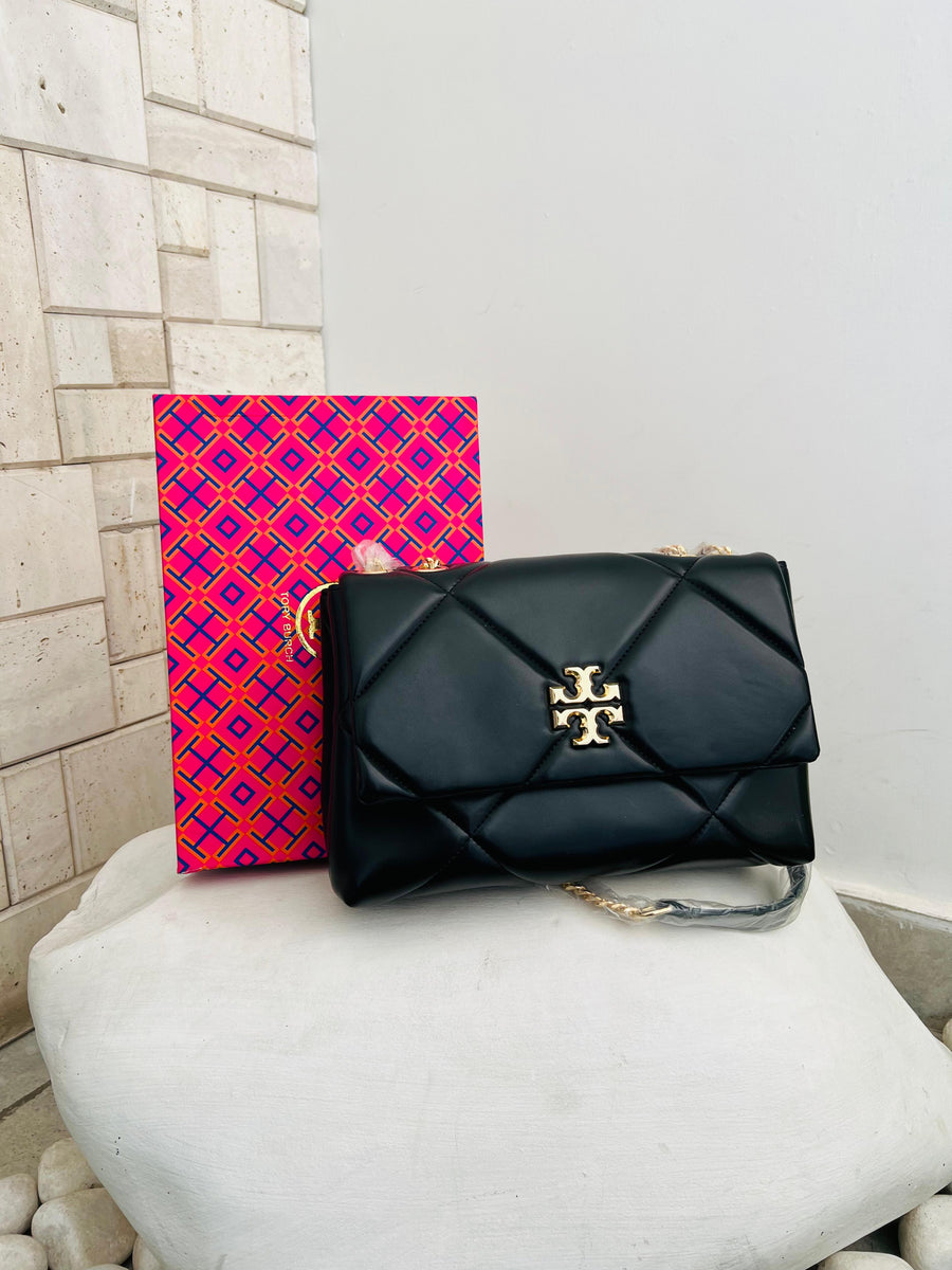 Tory Burch Kira Diamond Quilt Convertible Shoulder Bag (Black)