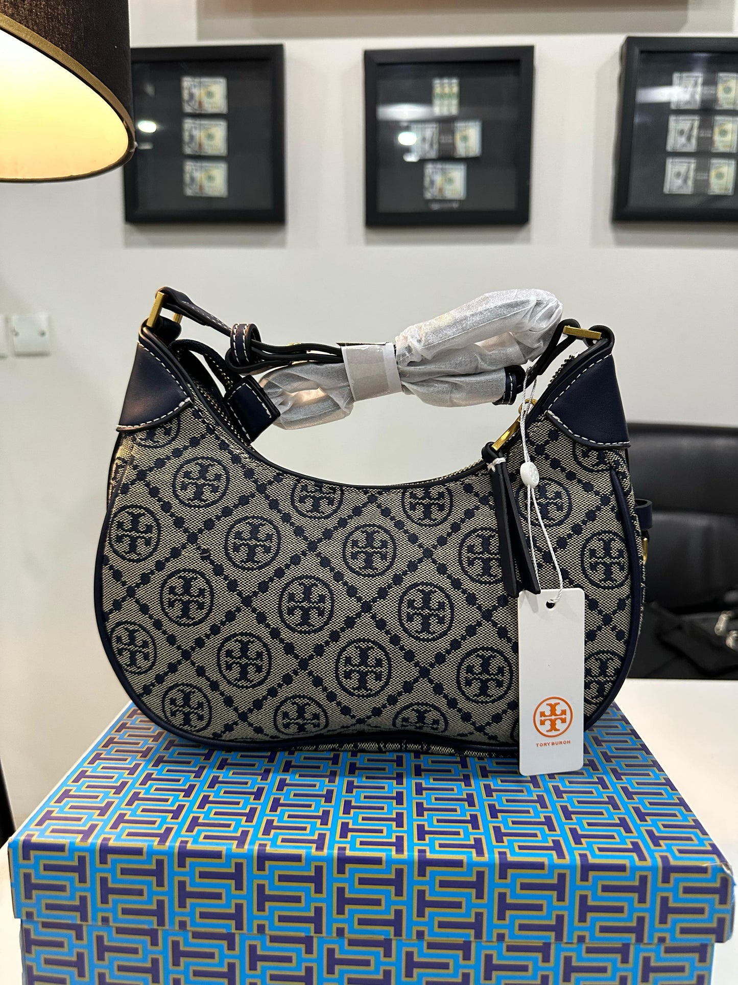 Tory Burch T Monogram Crescent Bag