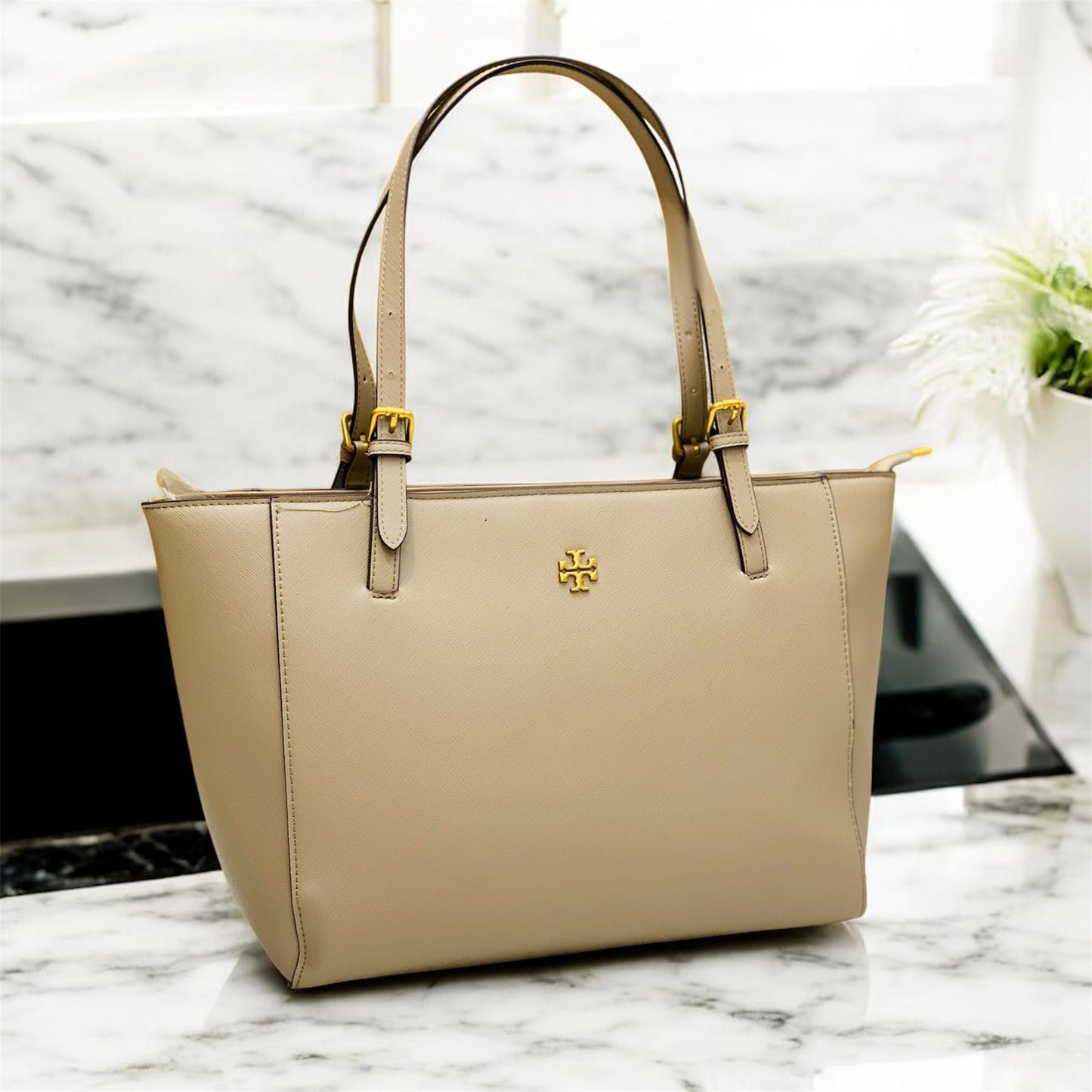 Tory Burch York Buckle Saffiano Leather Tote Bag