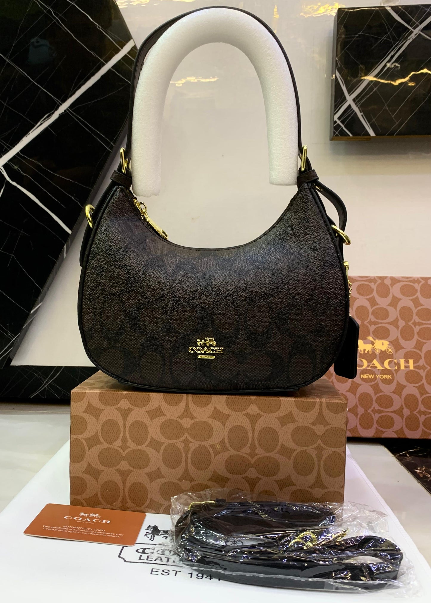 COACH Bailey Hobo Shoulder Bag Canvas Design