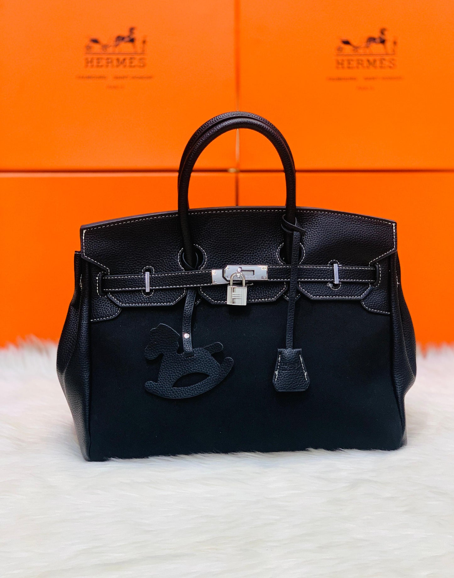 Hermes Fauve Barenia and Toile Swift Birkin 30 Tote