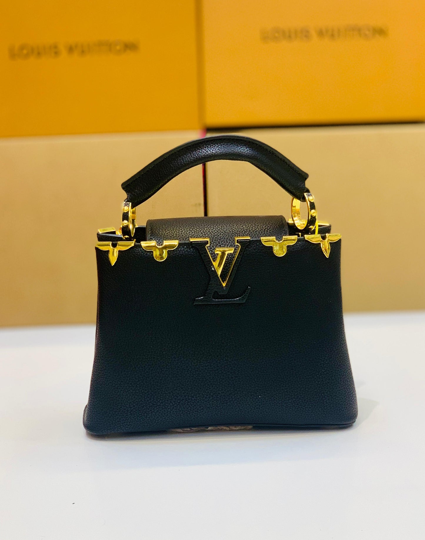 Louis Vuitton Capucines BB Hand Bag (Black)