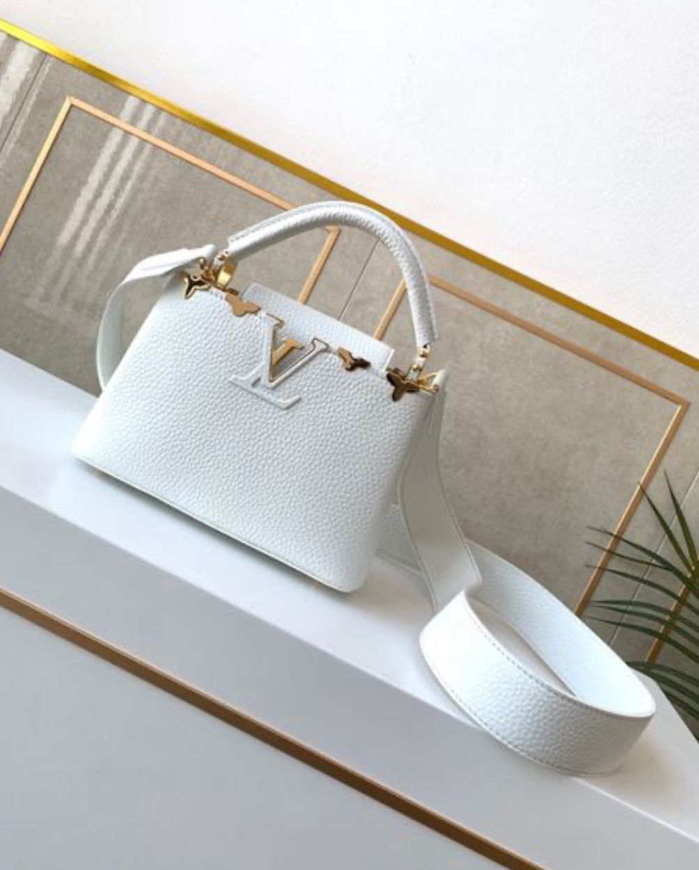 Louis Vuitton Capucines BB Hand Bag (White)