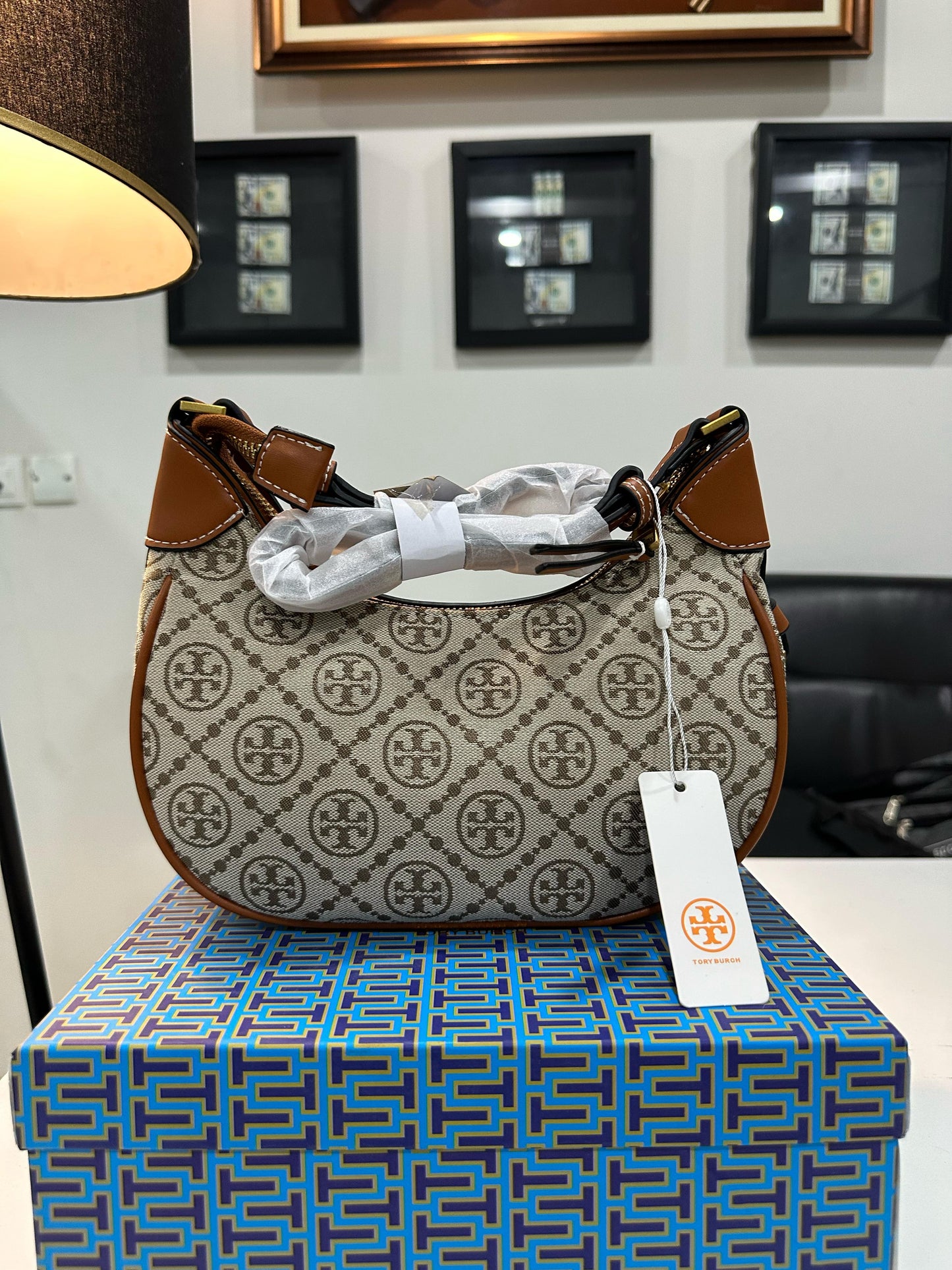 Tory Burch T Monogram Crescent Bag