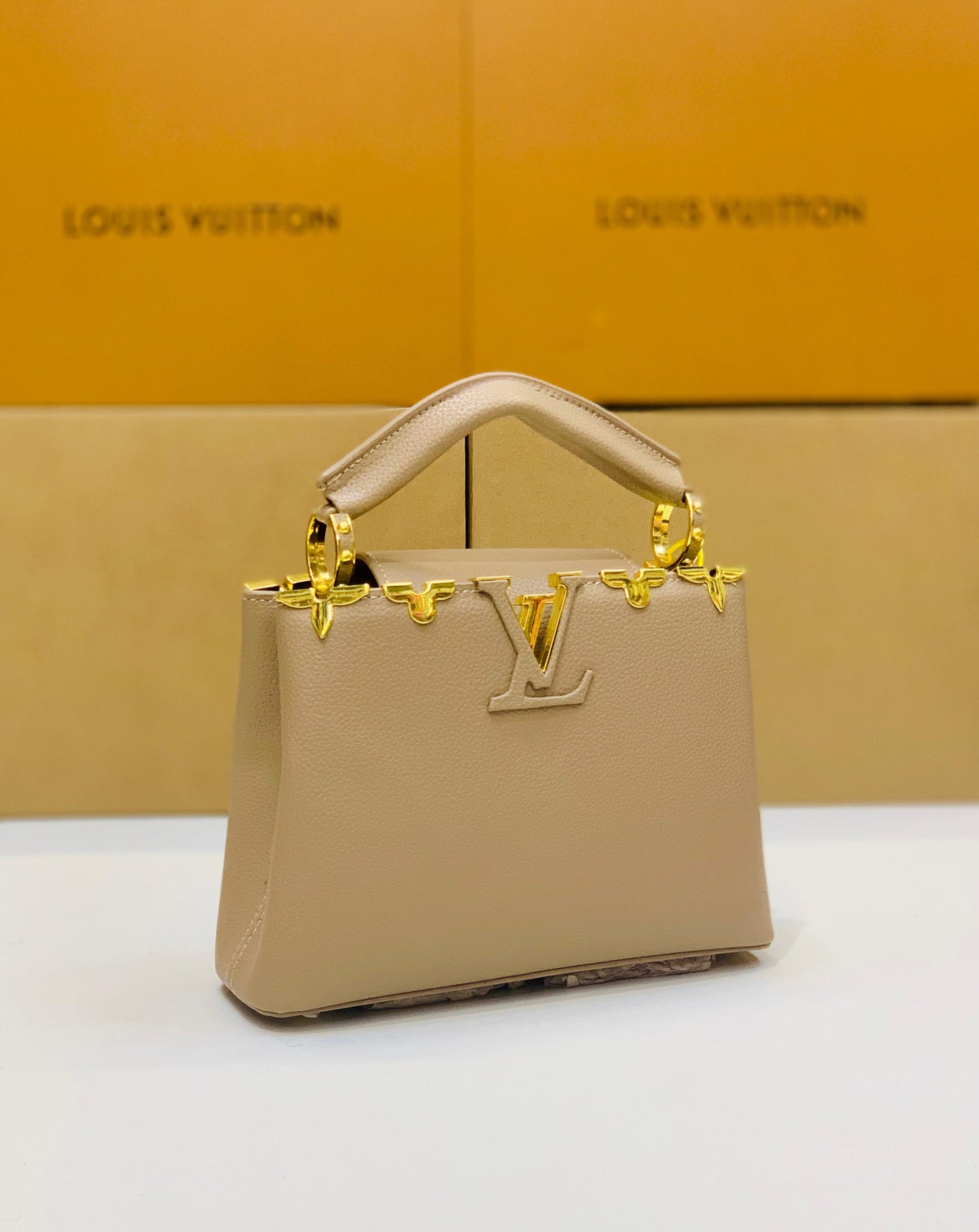 Louis Vuitton Capucines BB Hand Bag (Beige)