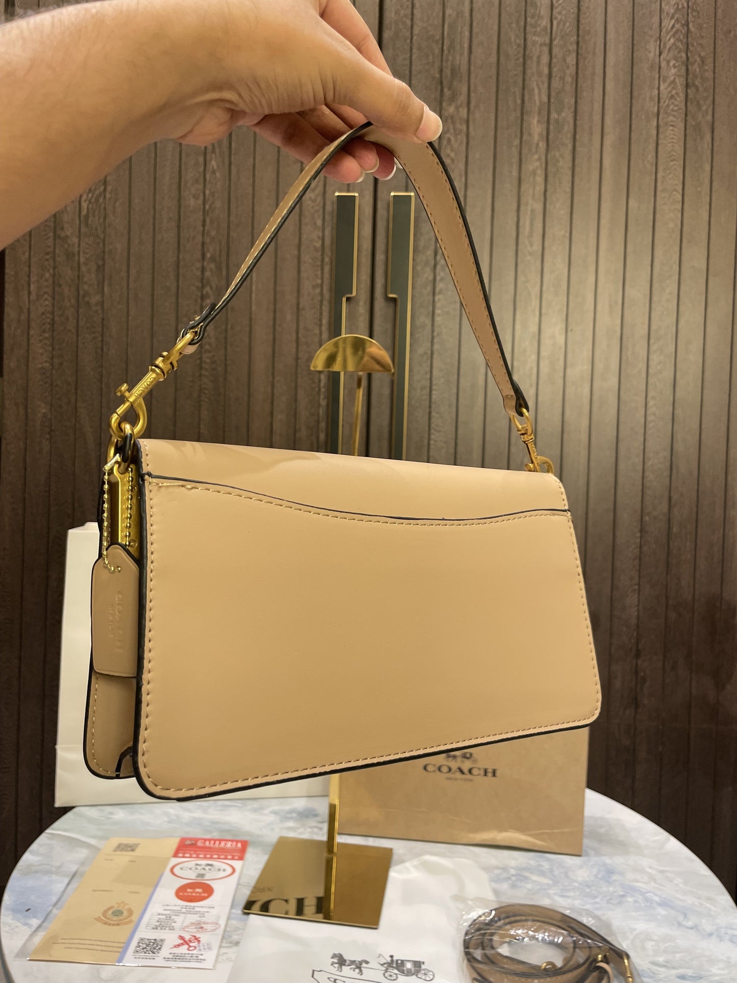 COACH Tabby 26 Beige Canvas Design