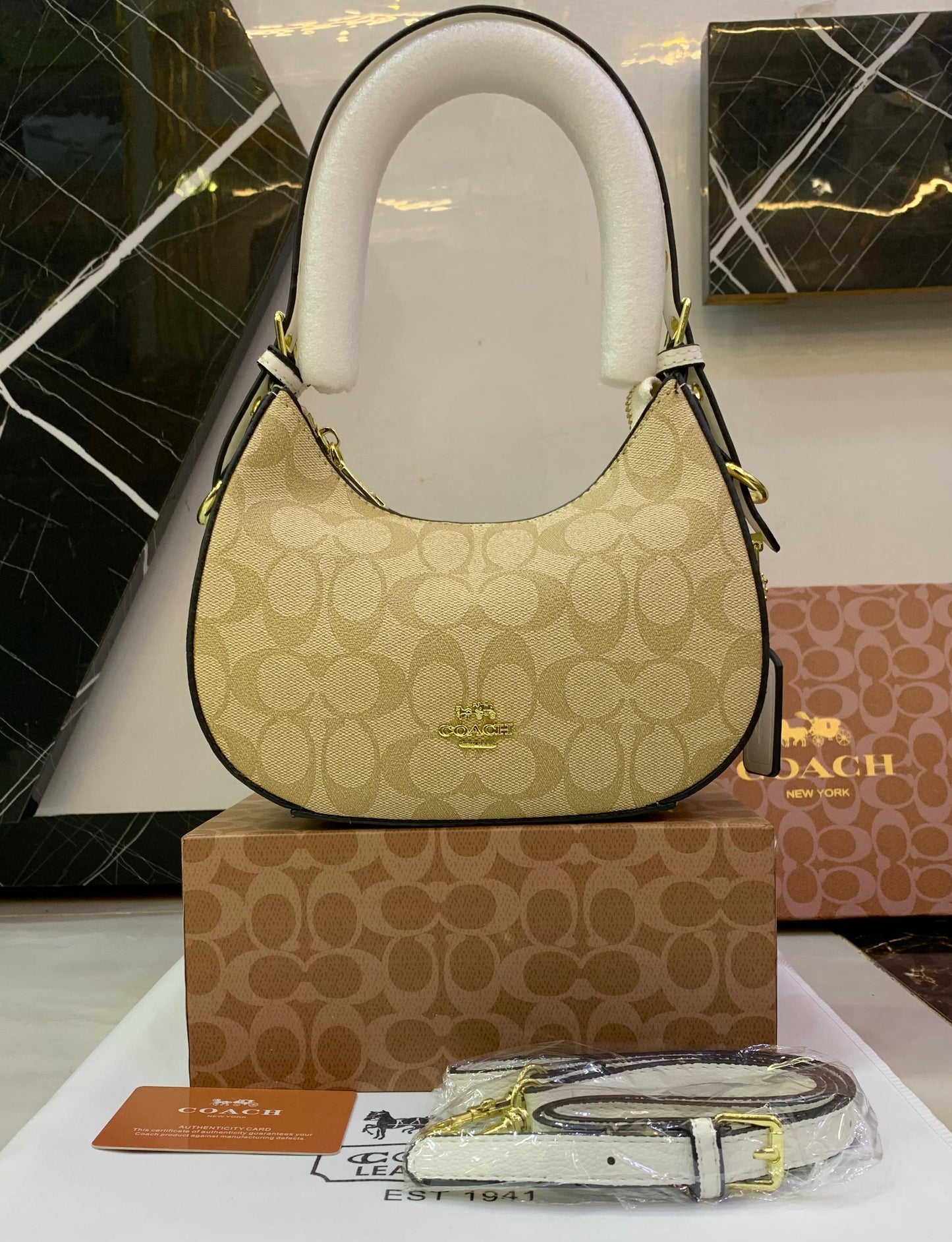 COACH Bailey Hobo Shoulder Bag Canvas Design