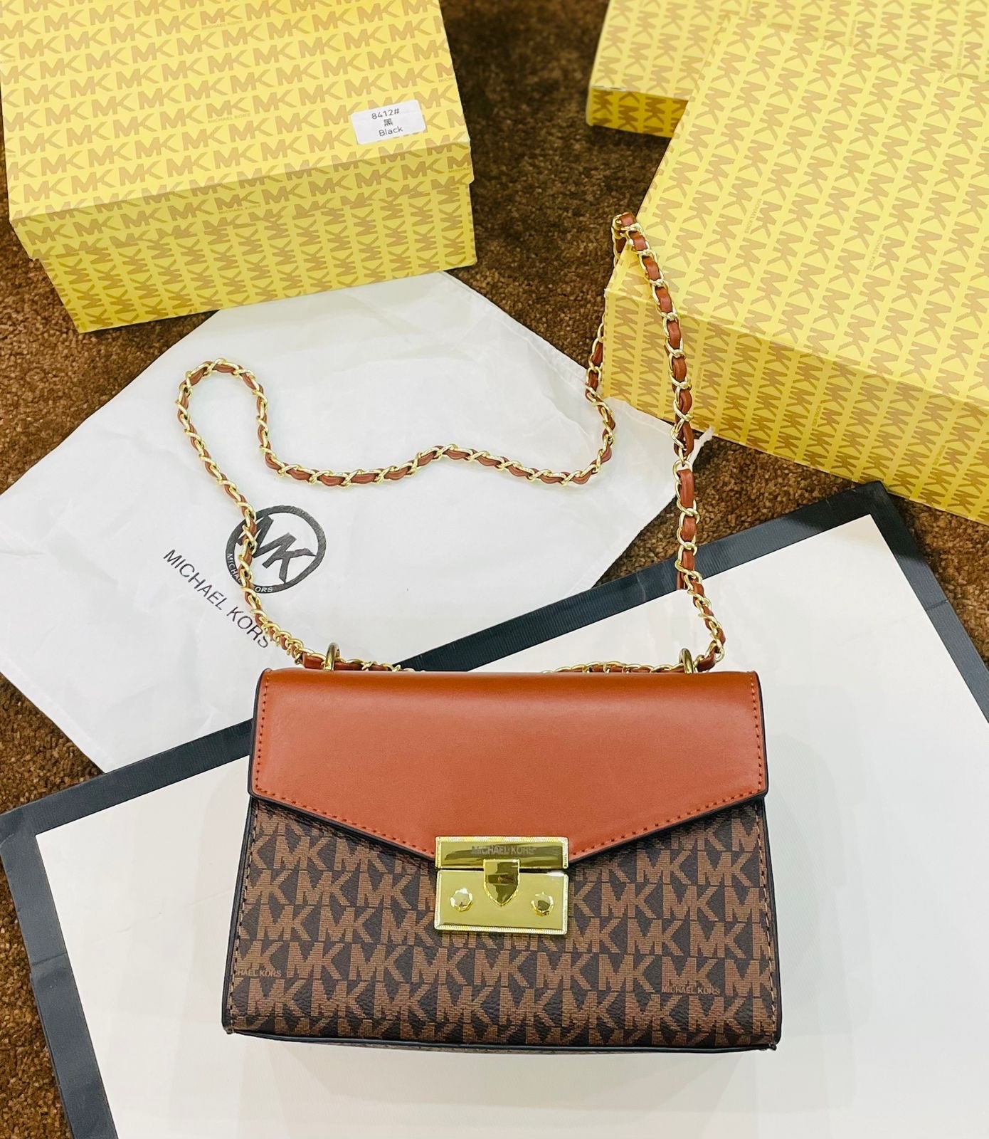 Michael Kors Rose Medium Logo Shoulder Bag
