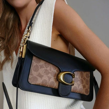 COACH Tabby 26 Black and Beige Canvas Design