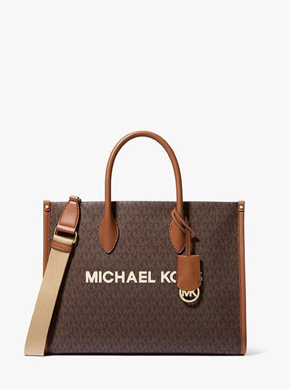 Michael Kors Mirella Signature Logo Tote Bag in Brown