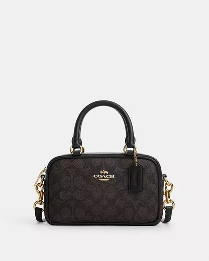 Coach Satchel Crossbody Bag in Brown Signature Canvas