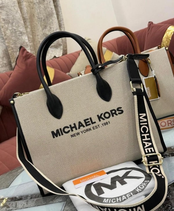 Michael Kors Mirella Signature Logo Tote Bag in Black
