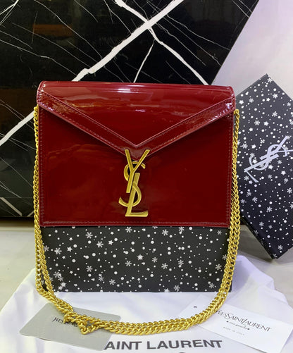 YSL Cassandra Medium Chain Shoulder Bag in Patent Leather
