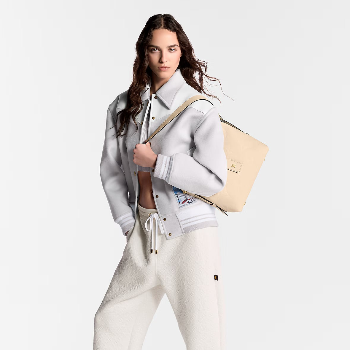 Louis Vuitton CarryAll PM Tote Bag In Creme Leather Design
