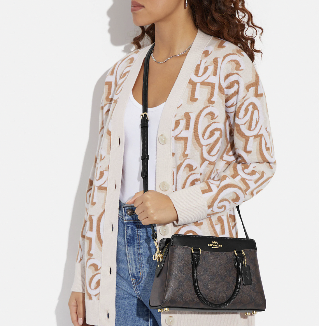 Coach Mini Darcie Carryall In Signature Canvas Handbag