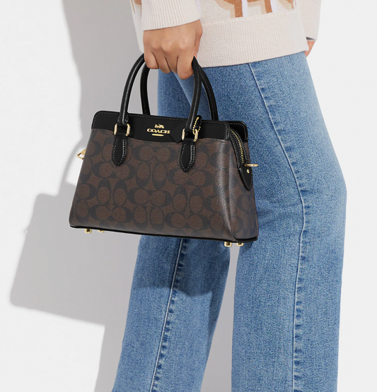 Coach Mini Darcie Carryall In Signature Canvas Handbag