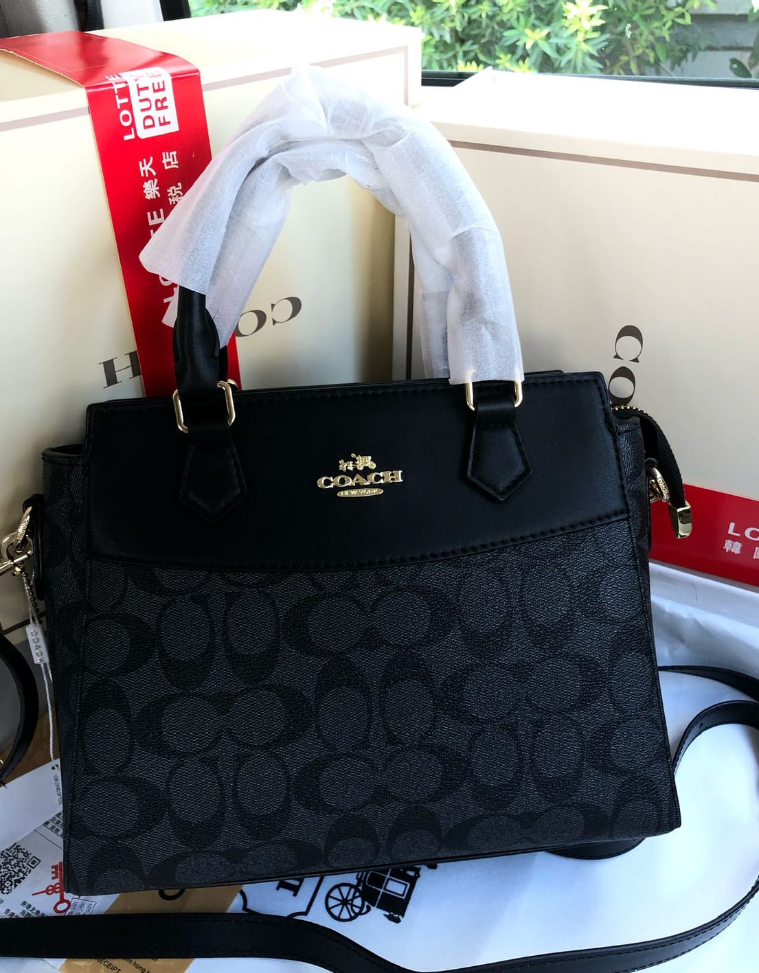 Coach Mini Darcie Carryall In Signature Canvas Handbag
