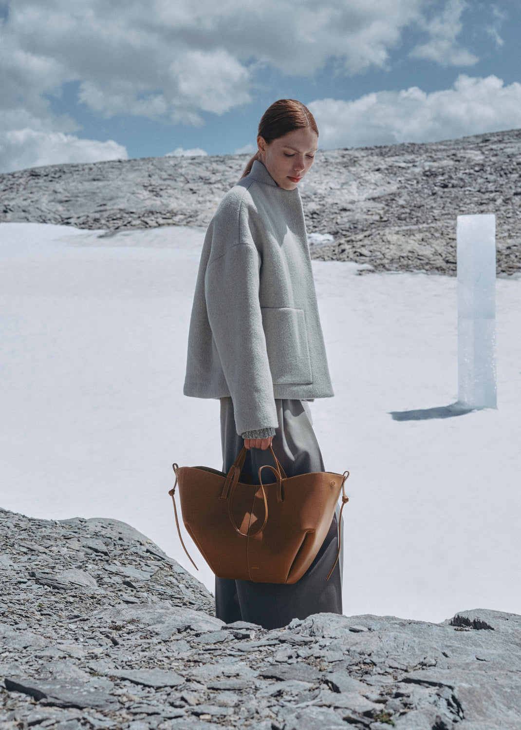 Polene Cyme Shoulder Bag (Brown)