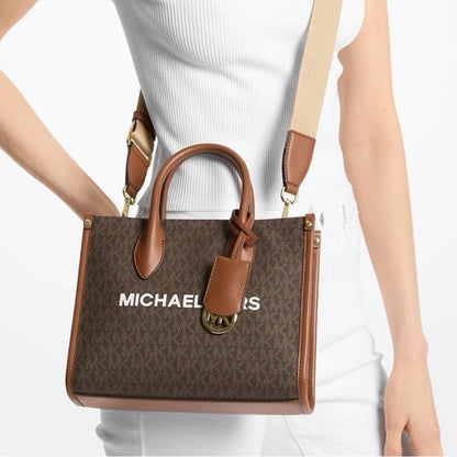 Michael Kors Mirella Signature Logo Tote Bag in Brown