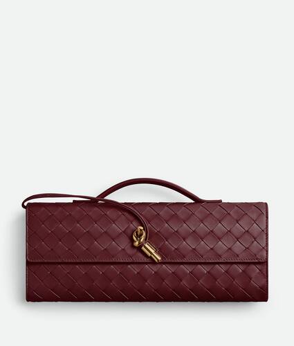 Bottega Venetta Andiamo Clutch Bag (Mahroon)