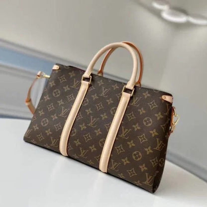 Louis Vuitton Brown Coated Canvas and Leather Monogram Souplo MM Tote Bag