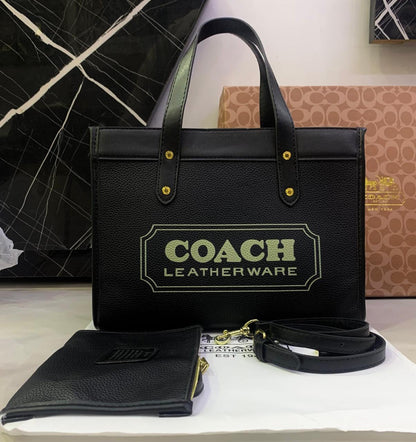 COACH Field Tote 30 in Black Leatherware