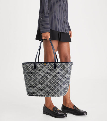 Tory Burch T Monogram Tote Bag in Blue