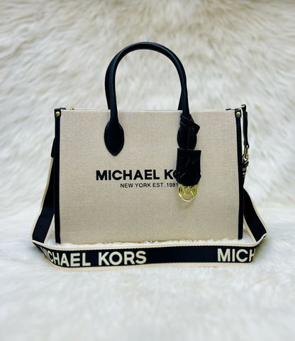 Michael Kors Mirella Signature Logo Tote Bag in Black