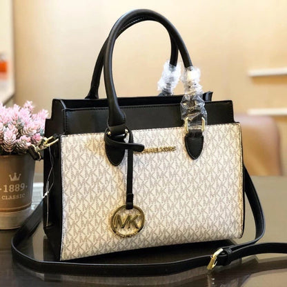 Michael Kors Mercer Hand Bag in Plain White Black