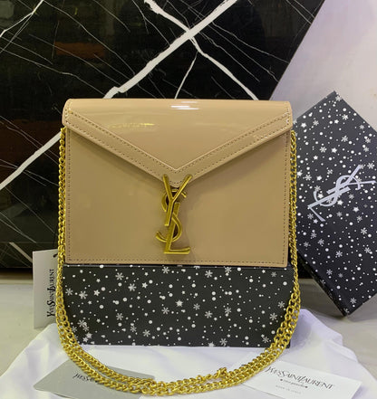 YSL Cassandra Medium Chain Shoulder Bag in Patent Leather