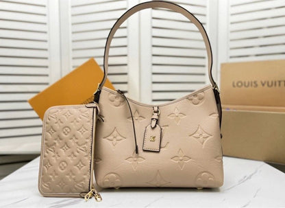 Louis Vuitton CarryAll PM Tote Bag In Creme Leather Design