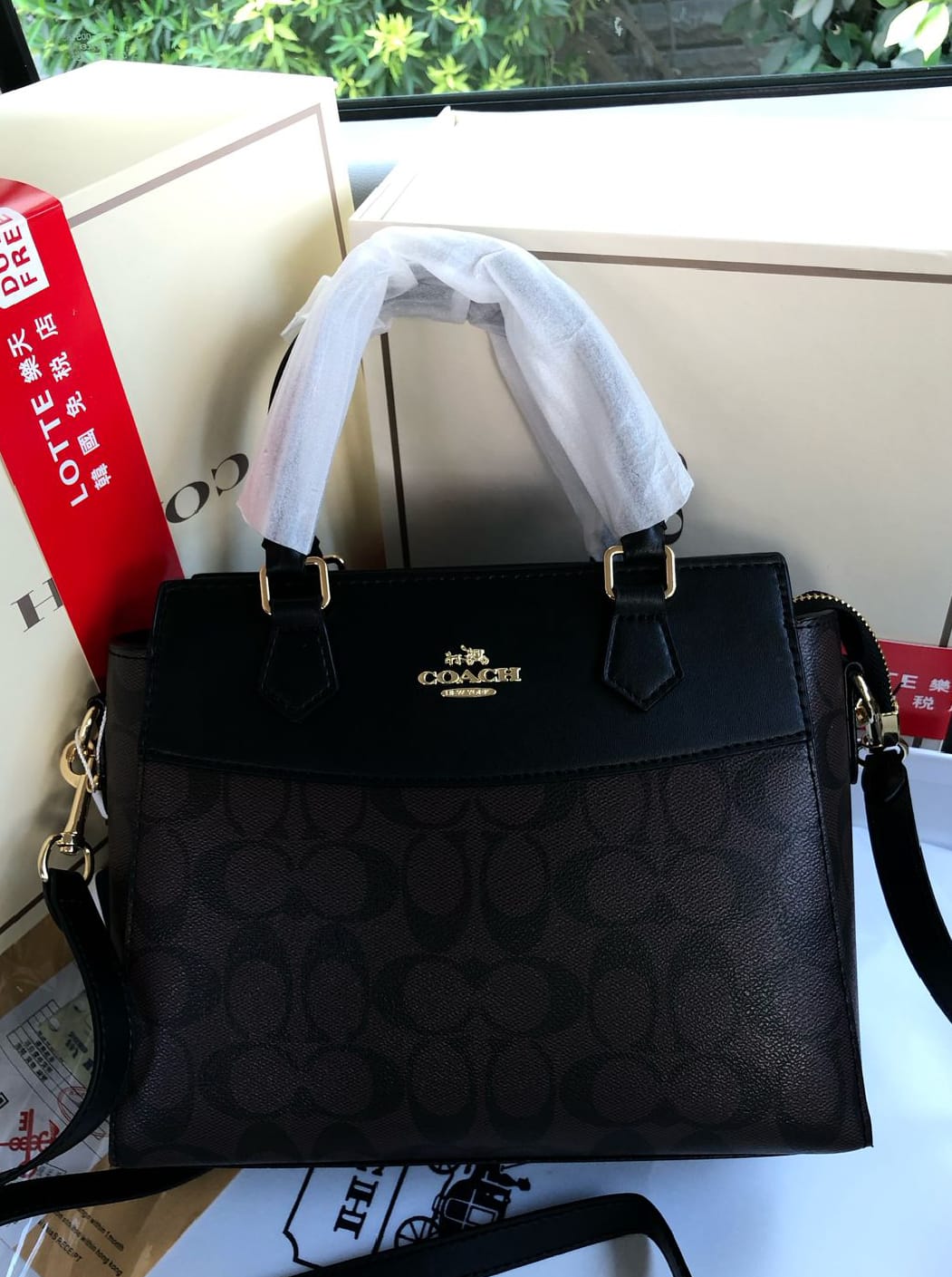 Coach Mini Darcie Carryall In Signature Canvas Handbag
