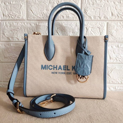 Michael Kors Mirella Signature Logo Tote Bag in Sky Blue