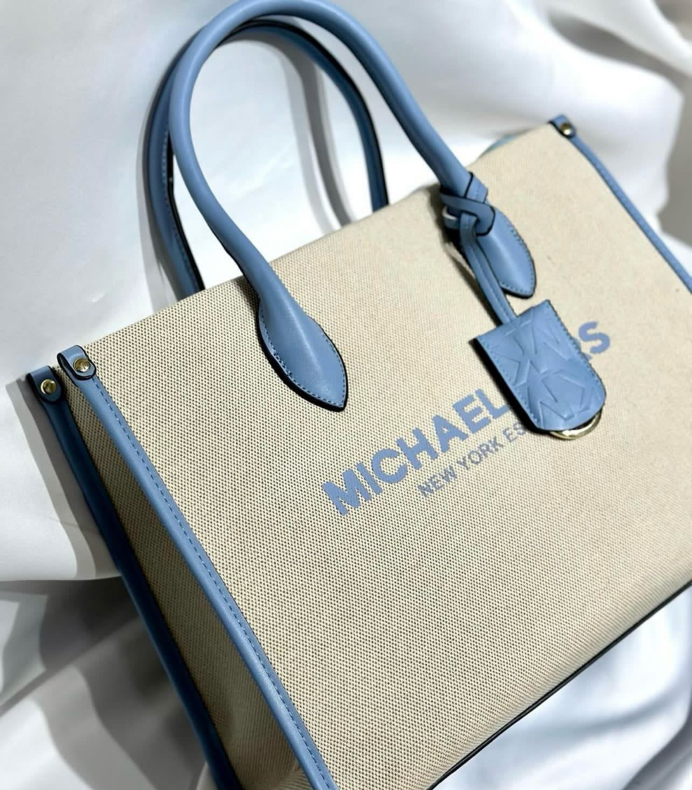 Michael Kors Mirella Signature Logo Tote Bag in Sky Blue