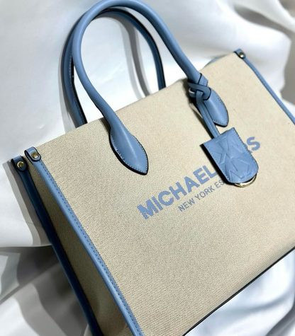 Michael Kors Mirella Signature Logo Tote Bag in Sky Blue