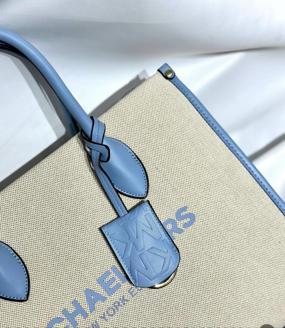 Michael Kors Mirella Signature Logo Tote Bag in Sky Blue