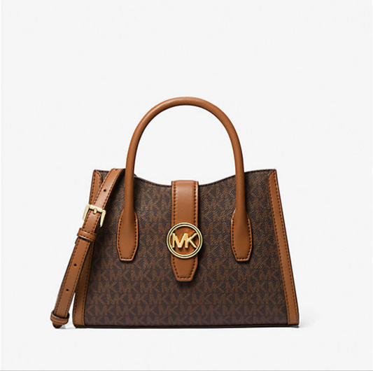 Michael Kors Gabby Signature Satchel Handbag in Brown