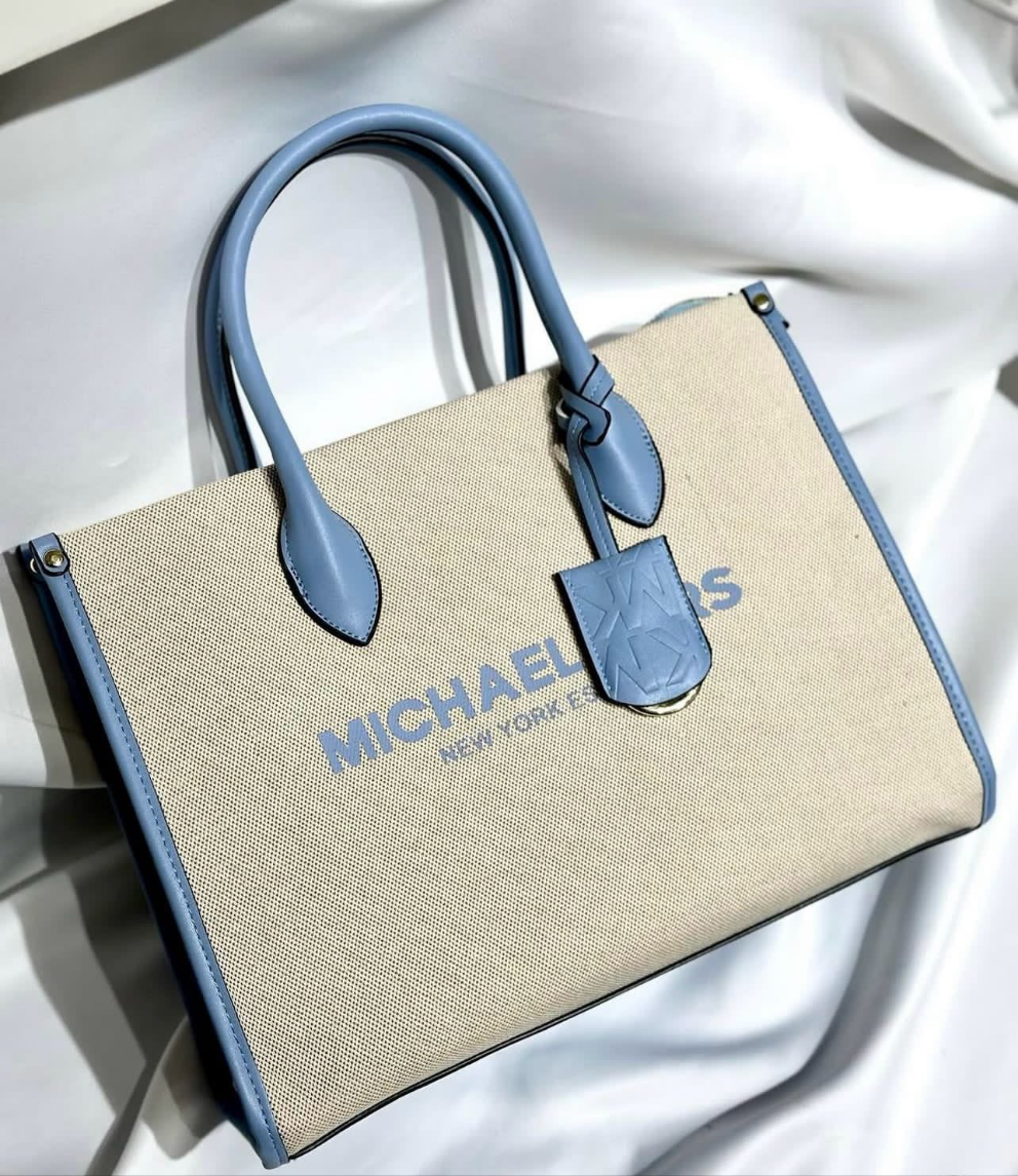 Michael Kors Mirella Signature Logo Tote Bag in Sky Blue