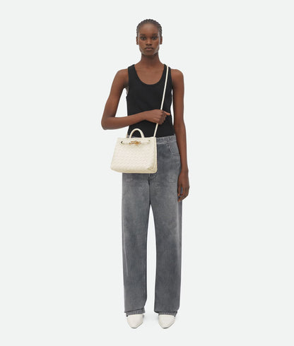 Bottega Venetta Andiamo Handbag (White)